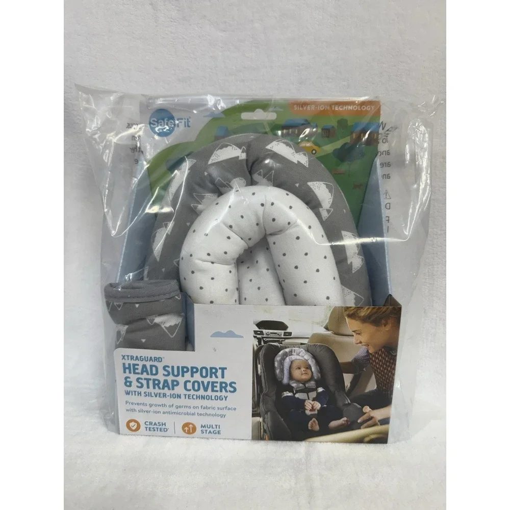 XTRAGUARD SafeFit Head Support & Strap Covers Baby (Silver-Ion Technology) NEW
